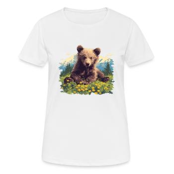 Bear Bären Bär - Frauen T-Shirt atmungsaktiv - Weiß - Vorne - AI Model Female 172 dark (172cm)