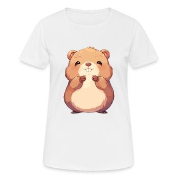 Beaver Biber - T-shirt respirant Femme - blanc - Devant - AI Model Female 172 dark (172cm)