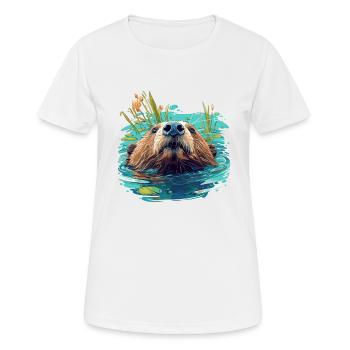 Beaver Biber - T-shirt respirant Femme - blanc - Devant - AI Model Female 172 dark (172cm)