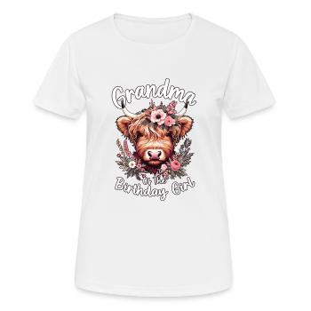 Grand-mère de la fille d’anniversaire - T-shirt respirant Femme - blanc - Devant - AI Model Female 172 dark (172cm)