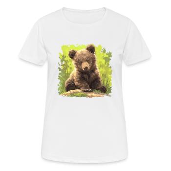 Bear Bären Bär - Frauen T-Shirt atmungsaktiv - Weiß - Vorne - AI Model Female 172 dark (172cm)