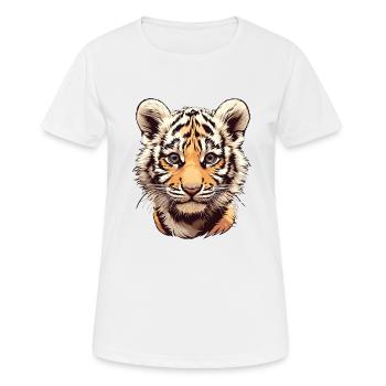 Tigre - T-shirt respirant Femme - blanc - Devant - AI Model Female 172 dark (172cm)