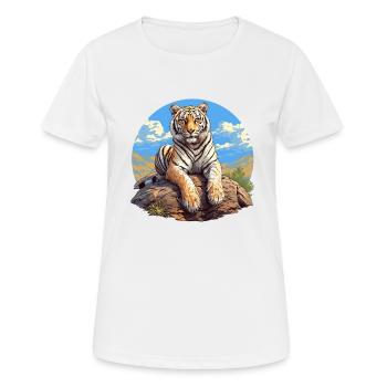 Tigre - T-shirt respirant Femme - blanc - Devant - AI Model Female 172 dark (172cm)