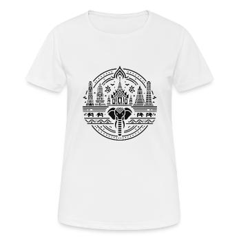 Thai Spiritual Elephant Pagoda Thailand - Women's Breathable T-Shirt - white - Front - AI Model Female 172 dark (172cm)
