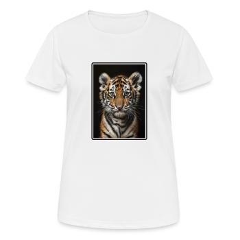 Tigre - T-shirt respirant Femme - blanc - Devant - AI Model Female 172 dark (172cm)