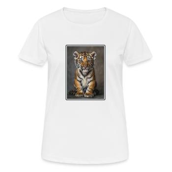 Tigre - T-shirt respirant Femme - blanc - Devant - AI Model Female 172 dark (172cm)