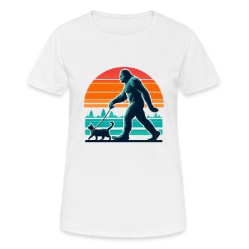 Chat Bigfoot - T-shirt respirant Femme - blanc - Devant - AI Model Female 172 dark (172cm)