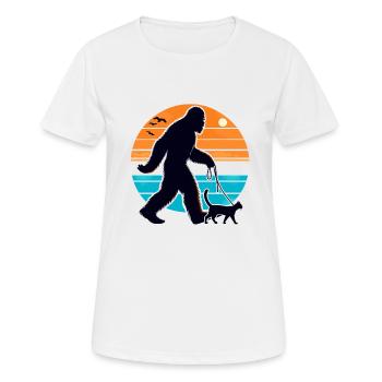 Chat Bigfoot - T-shirt respirant Femme - blanc - Devant - AI Model Female 172 dark (172cm)