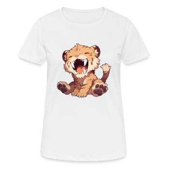 Tigre à dents de sabre Tigre à dents de sabre - T-shirt respirant Femme - blanc - Devant - AI Model Female 172 dark (172cm)