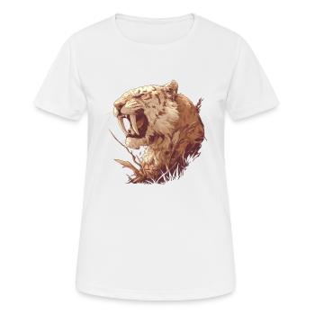 Tigre à dents de sabre Tigre à dents de sabre - T-shirt respirant Femme - blanc - Devant - AI Model Female 172 dark (172cm)