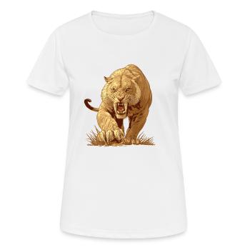 Tigre à dents de sabre Tigre à dents de sabre - T-shirt respirant Femme - blanc - Devant - AI Model Female 172 dark (172cm)