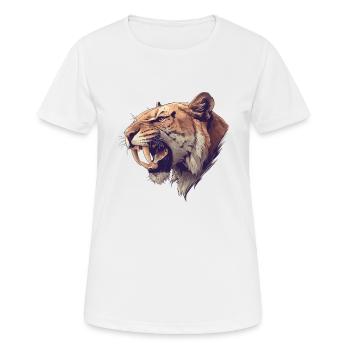Tigre à dents de sabre Tigre à dents de sabre - T-shirt respirant Femme - blanc - Devant - AI Model Female 172 dark (172cm)