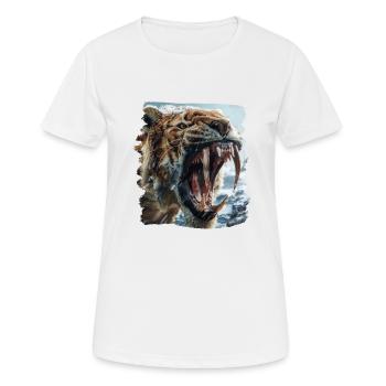 Saber-Toothed Tiger Sabertooth Tiger - Women's Breathable T-Shirt - white - Front - AI Model Female 172 dark (172cm)