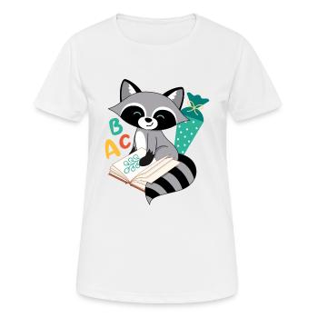 raton laveur avec cône d’école inscription à l’école enfant - T-shirt respirant Femme - blanc - Devant - AI Model Female 172 dark (172cm)
