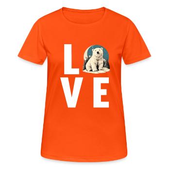 Polar Bear Eisbären Eisbär - Frauen T-Shirt atmungsaktiv - Neonorange - Vorne - AI Model Female 172 dark (172cm)