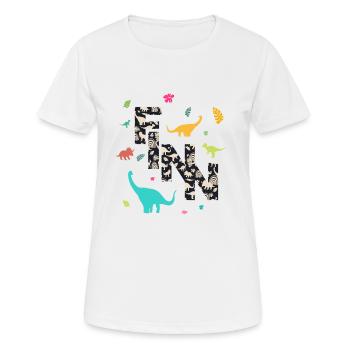 FINN - Beau prénom de garçon avec dinosaure - T-shirt respirant Femme - blanc - Devant - AI Model Female 172 dark (172cm)