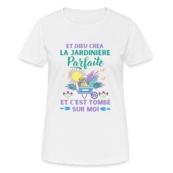 Jardinière parfaite humour jardin jardinage - T-shirt respirant Femme - blanc - Devant - AI Model Female 172 dark (172cm)