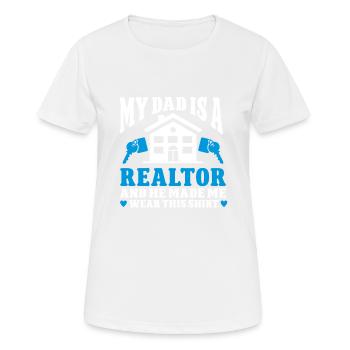 Agent immobilier Agent immobilier - T-shirt respirant Femme - blanc - Devant - AI Model Female 172 dark (172cm)
