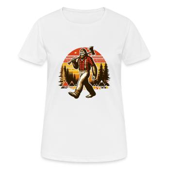 Holzfäller Forstwirt Bigfoot - Frauen T-Shirt atmungsaktiv - Weiß - Vorne - AI Model Female 172 dark (172cm)