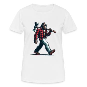 Holzfäller Forstwirt Bigfoot - Frauen T-Shirt atmungsaktiv - Weiß - Vorne - AI Model Female 172 dark (172cm)