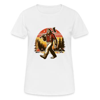 Holzfäller Forstwirt Bigfoot - Frauen T-Shirt atmungsaktiv - Weiß - Vorne - AI Model Female 172 dark (172cm)