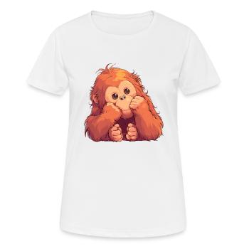 Orang-outan Orangs-outans Orang-outan - T-shirt respirant Femme - blanc - Devant - AI Model Female 172 dark (172cm)