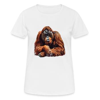 Orang-outan Orangs-outans Orang-outan - T-shirt respirant Femme - blanc - Devant - AI Model Female 172 dark (172cm)