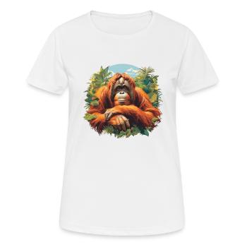 Orang-outan Orangs-outans Orang-outan - T-shirt respirant Femme - blanc - Devant - AI Model Female 172 dark (172cm)