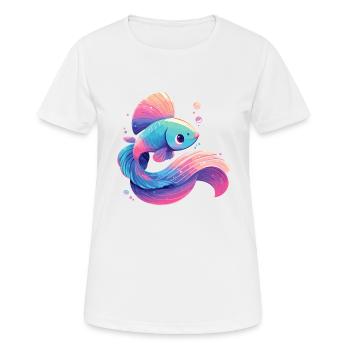 Bettas Betta Poisson Betta - T-shirt respirant Femme - blanc - Devant - AI Model Female 172 dark (172cm)