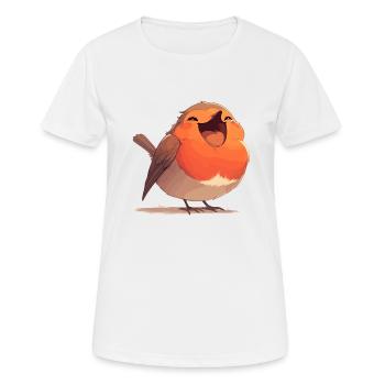 Robin Rotkehlchen - Frauen T-Shirt atmungsaktiv - Weiß - Vorne - AI Model Female 172 dark (172cm)