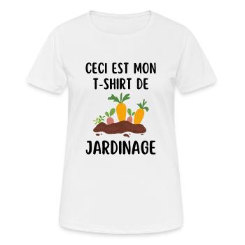 Tshirt jardin jardinage - T-shirt respirant Femme - blanc - Devant - AI Model Female 172 dark (172cm)