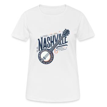 Banjo Guitare Bluegrass Musique Nashville - T-shirt respirant Femme - blanc - Devant - AI Model Female 172 dark (172cm)