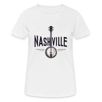 Banjo Gitarre Bluegrass Musik Nashville - Frauen T-Shirt atmungsaktiv - Weiß - Vorne - AI Model Female 172 dark (172cm)