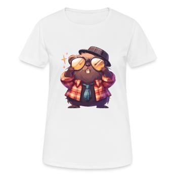 Beaver Bieber - Frauen T-Shirt atmungsaktiv - Weiß - Vorne - AI Model Female 172 dark (172cm)