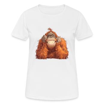 Orangs-outans Orangs-outans - T-shirt respirant Femme - blanc - Devant - AI Model Female 172 dark (172cm)