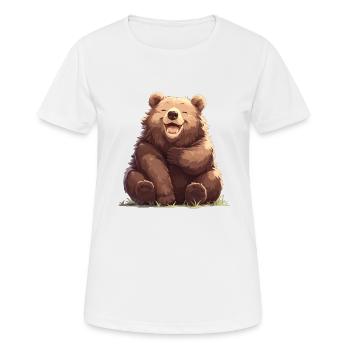 Bear Bären Bär - Frauen T-Shirt atmungsaktiv - Weiß - Vorne - AI Model Female 172 dark (172cm)
