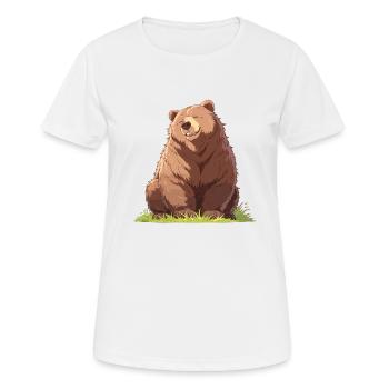 Bear Bären Bär - Frauen T-Shirt atmungsaktiv - Weiß - Vorne - AI Model Female 172 dark (172cm)