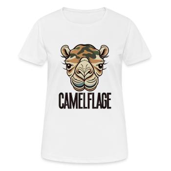 Camelflage Kamel Lustige Sprüche Tiere - Frauen T-Shirt atmungsaktiv - Weiß - Vorne - AI Model Female 172 dark (172cm)