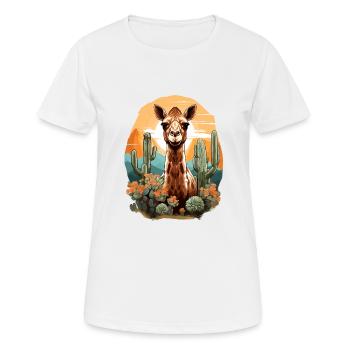 Kamel Wüste - Frauen T-Shirt atmungsaktiv - Weiß - Vorne - AI Model Female 172 dark (172cm)