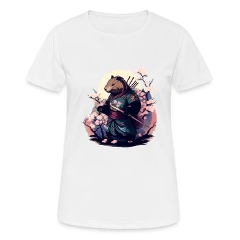 Wasserschwein Samurai Japanische Kunst - Frauen T-Shirt atmungsaktiv - Weiß - Vorne - AI Model Female 172 dark (172cm)