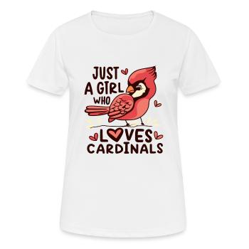Juste une fille qui aime les cardinaux Cardinal rouge Oiseau cardinal - T-shirt respirant Femme - blanc - Devant - AI Model Female 172 dark (172cm)