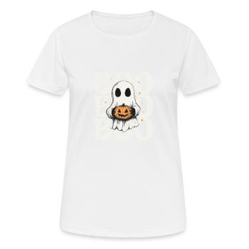 Ghost with Pumpkin Boo" Halloween - Women's Breathable T-Shirt - white - Front - AI Model Female 172 dark (172cm)