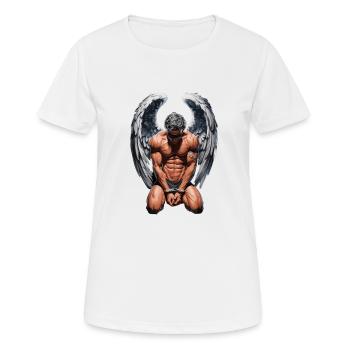 Fallen Angel Gebrochener Engel Engelsflügel - Frauen T-Shirt atmungsaktiv - Weiß - Vorne - AI Model Female 172 dark (172cm)