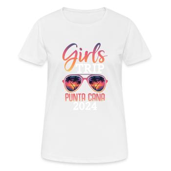 Voyage entre filles Punta Cana 2024 (Garantie du prix le plus bas) - T-shirt respirant Femme - blanc - Devant - AI Model Female 172 dark (172cm)