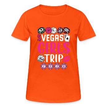 Vegas Girl Trip 2028 - Frauen T-Shirt atmungsaktiv - Neonorange - Vorne - AI Model Female 172 dark (172cm)