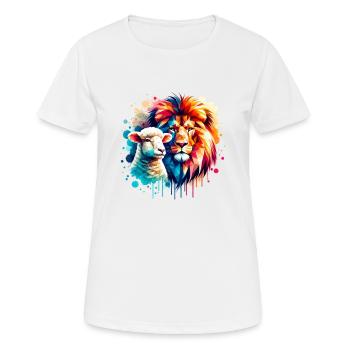 Lion and Lamb Christian Clothing - Women's Breathable T-Shirt - white - Front - AI Model Female 172 dark (172cm)