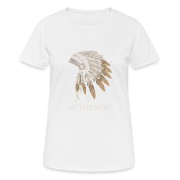 Authentic Indianer Ureinwohner von Amerika - Frauen T-Shirt atmungsaktiv - Weiß - Vorne - AI Model Female 172 dark (172cm)