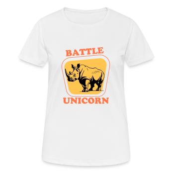 BATTLE UNICORN - Women's Breathable T-Shirt - white - Front - AI Model Female 172 dark (172cm)