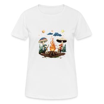 Hippie Magic Mushrooms Psilocybin Psychedelic Trip - Frauen T-Shirt atmungsaktiv - Weiß - Vorne - AI Model Female 172 dark (172cm)