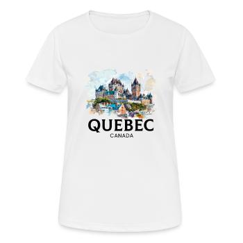 Quebec Canada Montreal, quebec flag - Frauen T-Shirt atmungsaktiv - Weiß - Vorne - AI Model Female 172 dark (172cm)